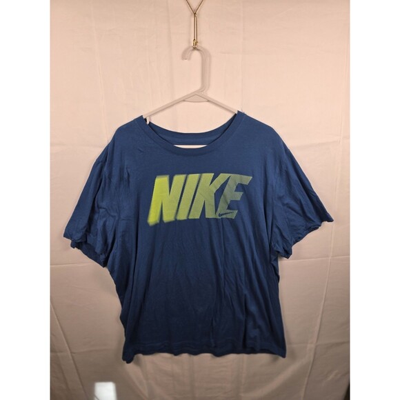 Nike Swoosh Men's Size 2XL Blue Short Sleeve T-Shirt - Picture 1 of 7